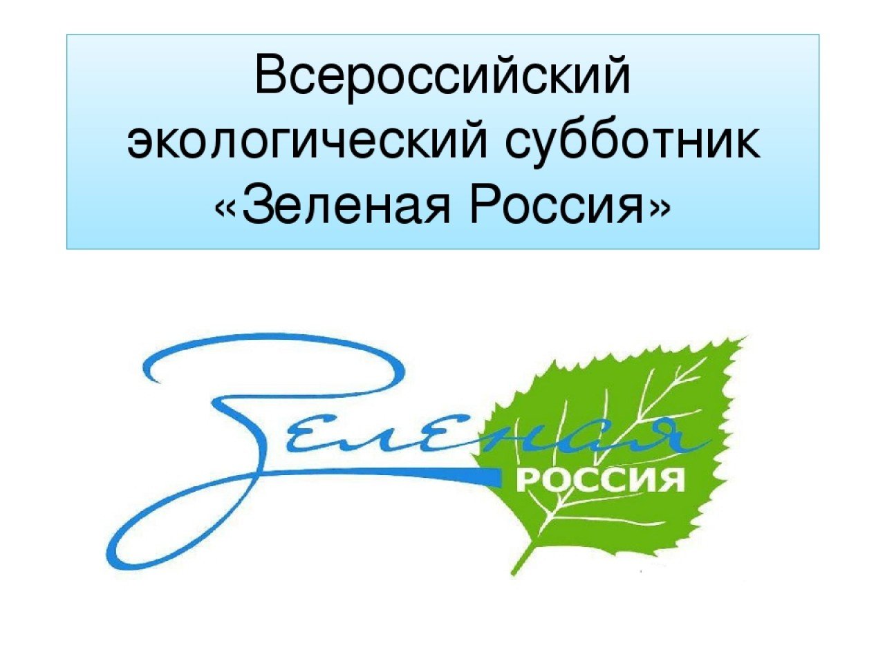 Экологический субботник &quot;Зеленая Россия&quot;.